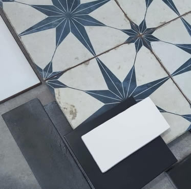 star pattern bathroom tiles 